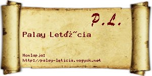 Palay Letícia névjegykártya